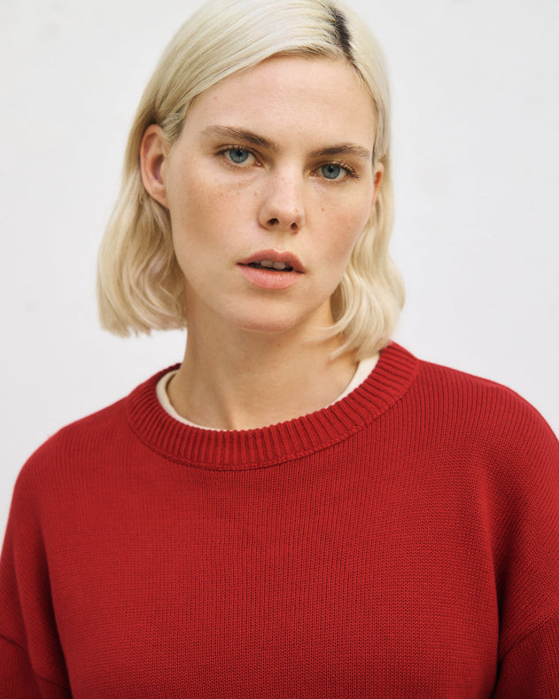 Relaxed Knit Sweatshirt Washed Burgundy