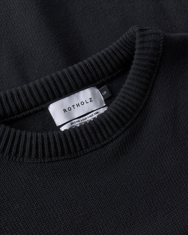 Relaxed Knit Sweatshirt Black