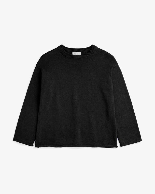 Relaxed Knit Sweatshirt Black