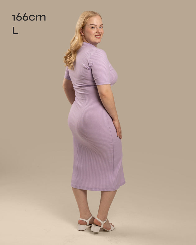 Ribbed T-Shirt Dress Lavender