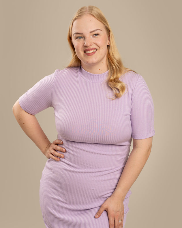 Ribbed T-Shirt Dress Lavender