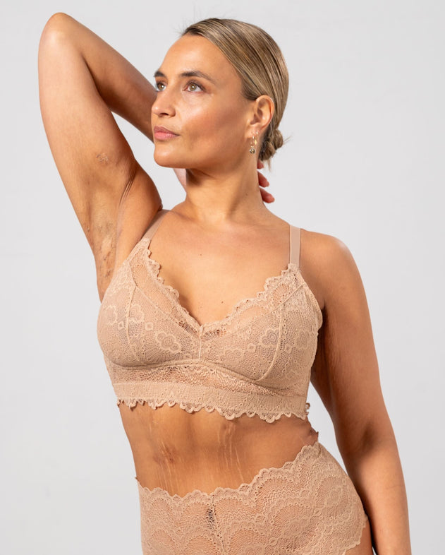 Lace Support Bra Warm Nude