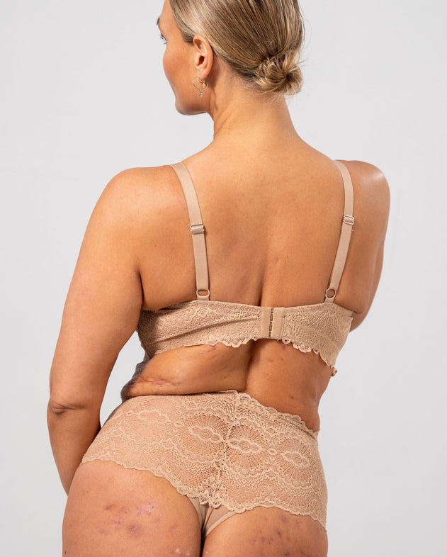 Lace Galloon Thong Warm Nude