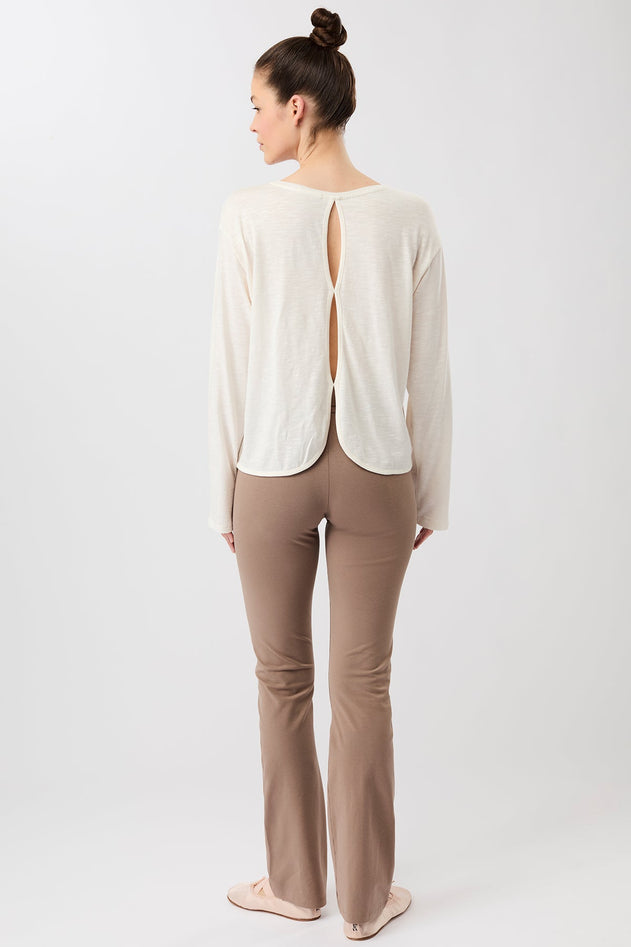 Open Back Long Sleeve White