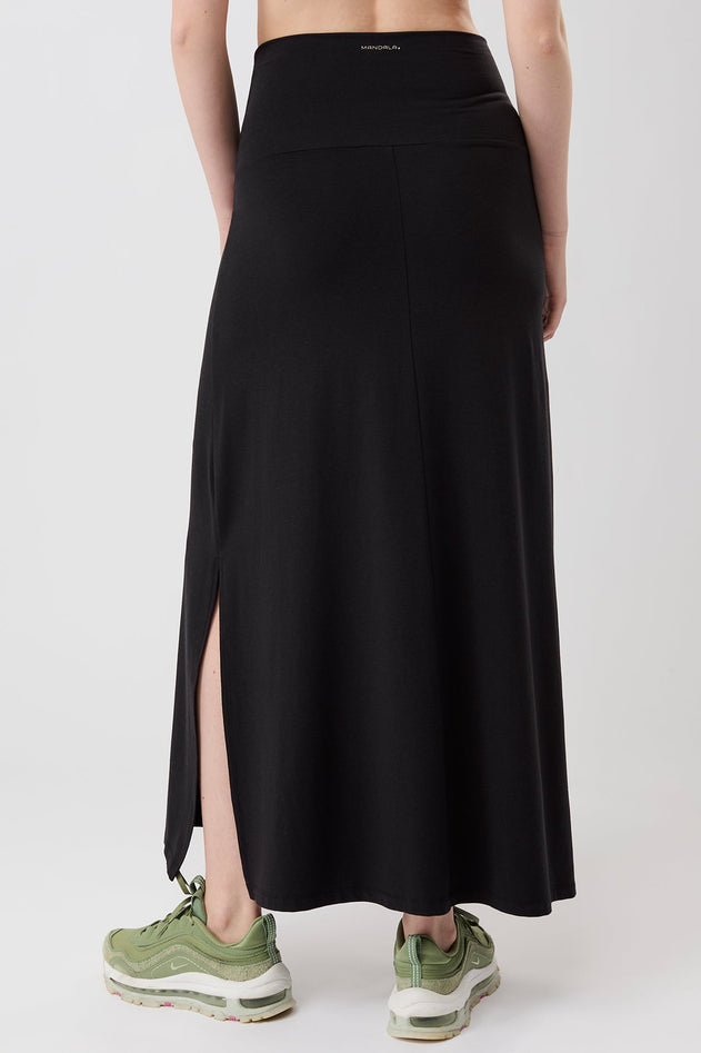 Roll Over Skirt Black