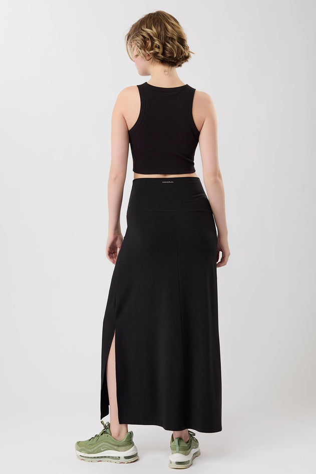 Roll Over Skirt Black