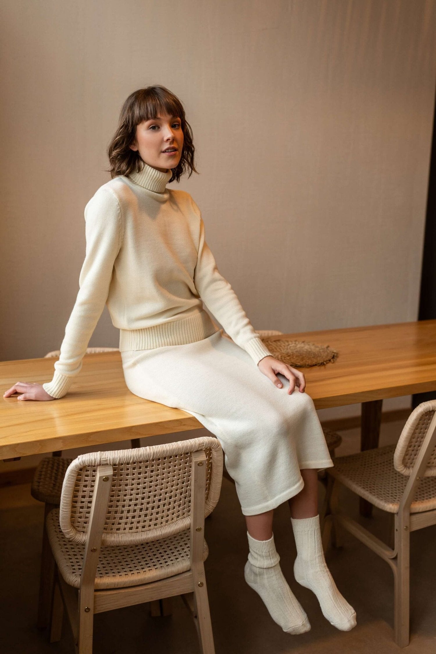 Elegant Knitted Pencil Skirt