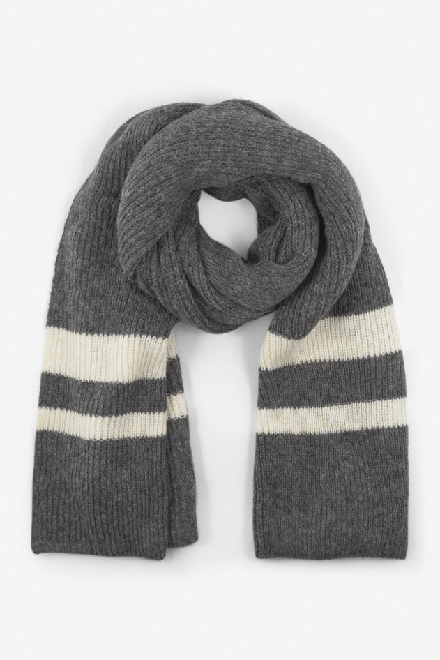 Knitted Alpaca Mix Scarf Grey