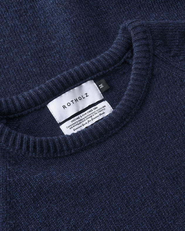 Smiling Knit Sweatshirt Blue Melange
