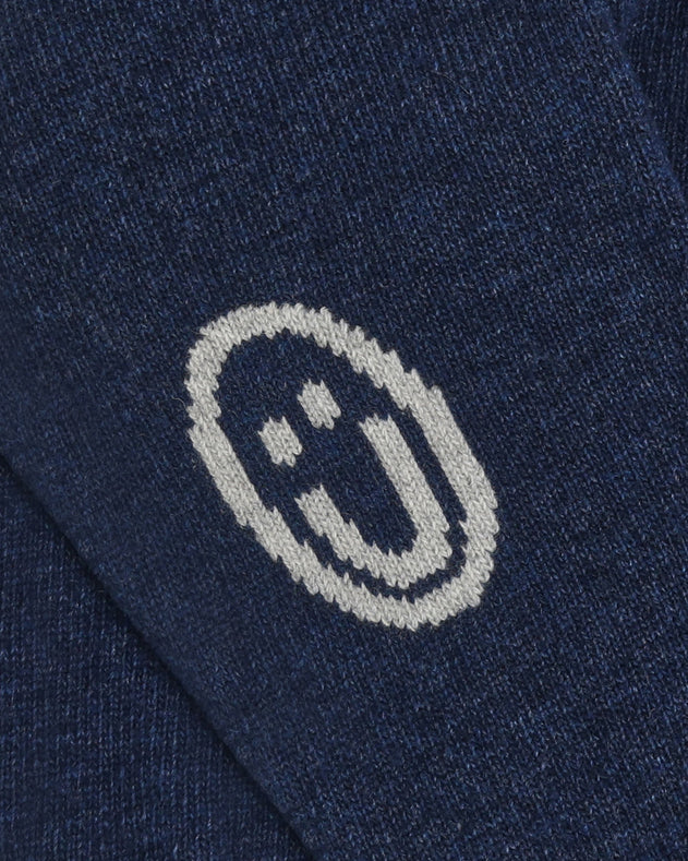 Smiling Knit Sweatshirt Blue Melange