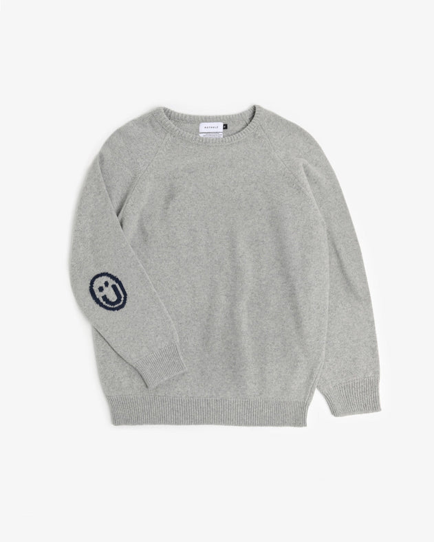Smiling Knit Sweatshirt Grey Melange