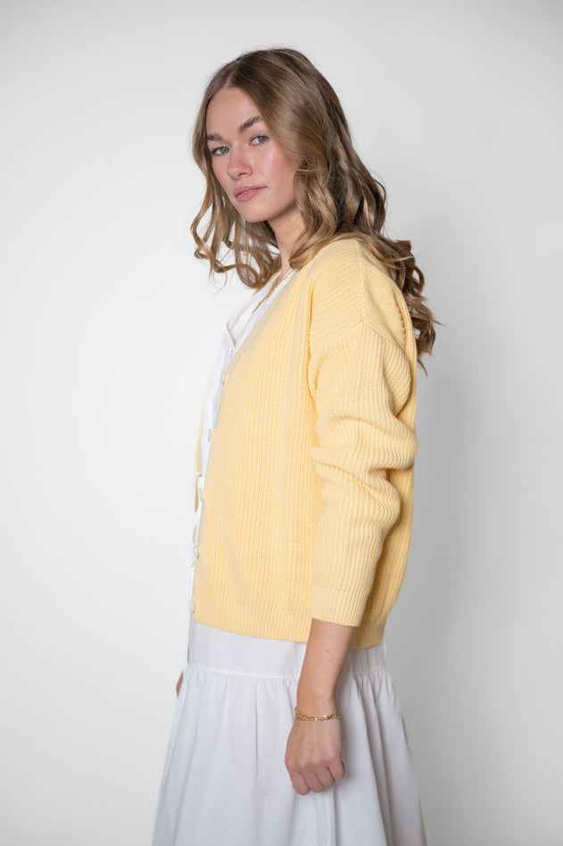 Short Cardigan Light Yellow