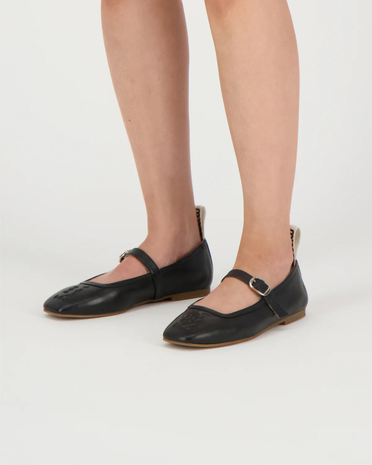 Mother Ballerinas Black Leather
