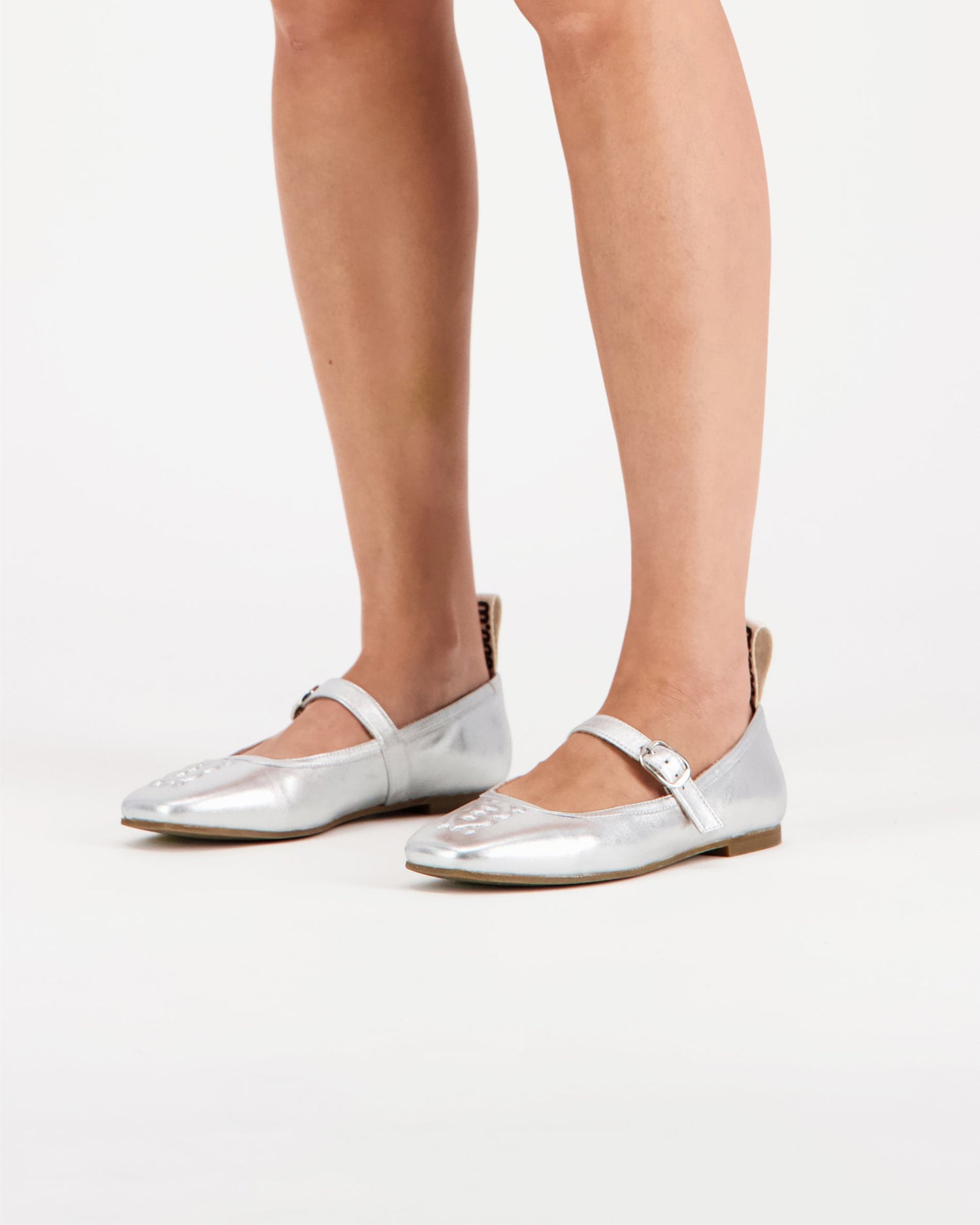 Mother Ballerinas Silver Leather
