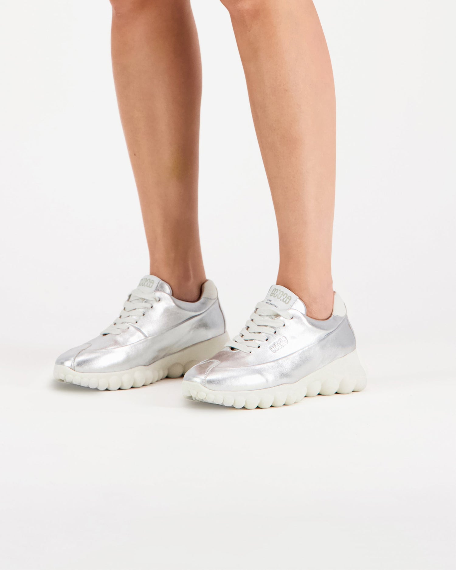 Mother-Of-Pearl Sneakers Silver Leather