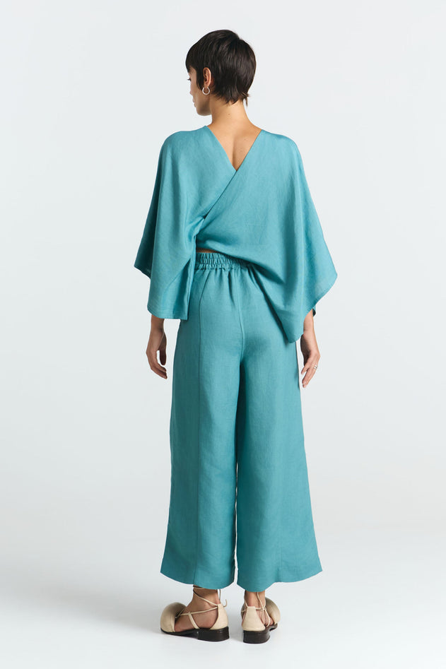 Bauta Wrap Blouse Blue