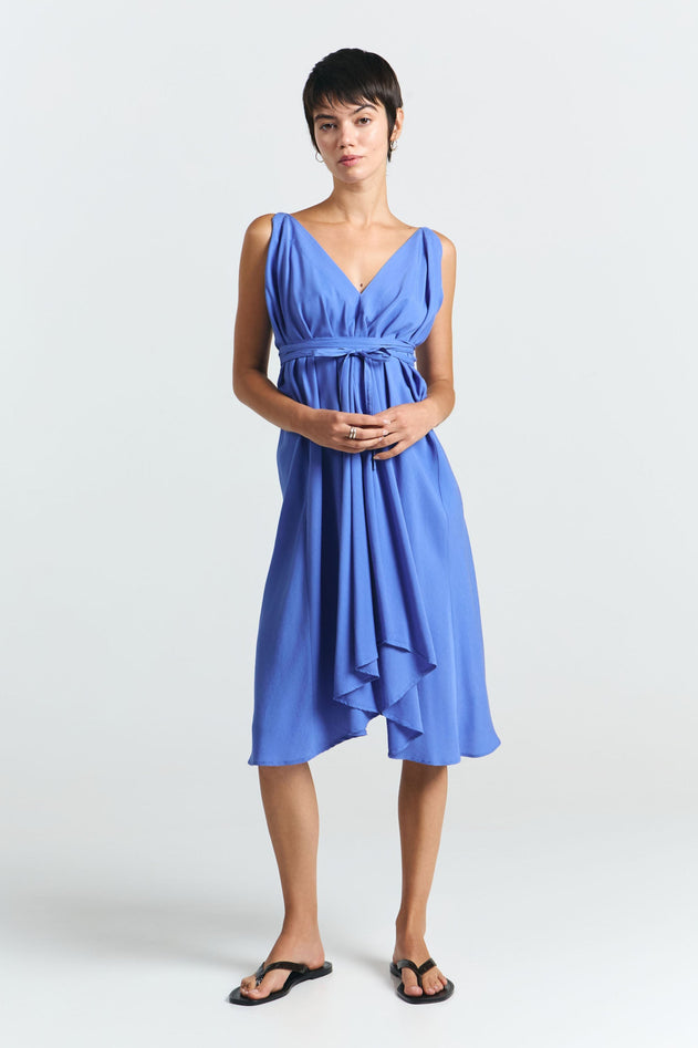 Multiposition Short Tencel Dress Klein Blue