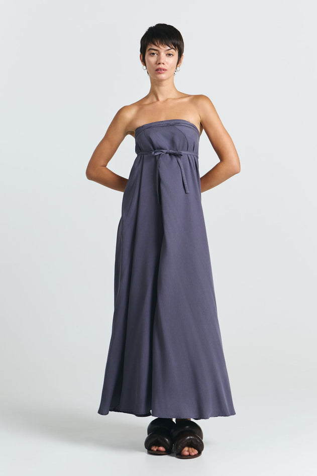 Multiposition Long Tencel Dress Grey