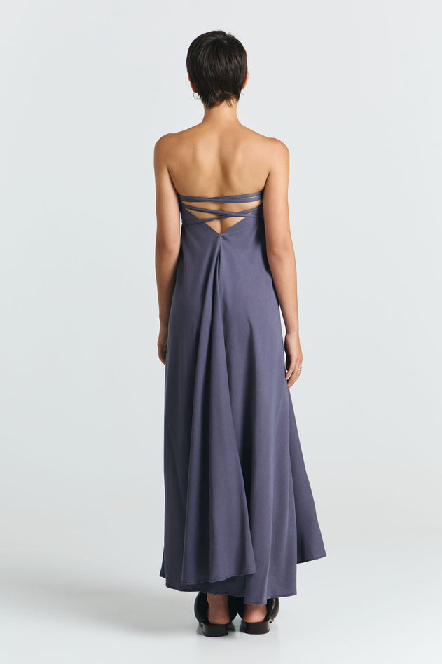 Multiposition Long Tencel Dress Grey