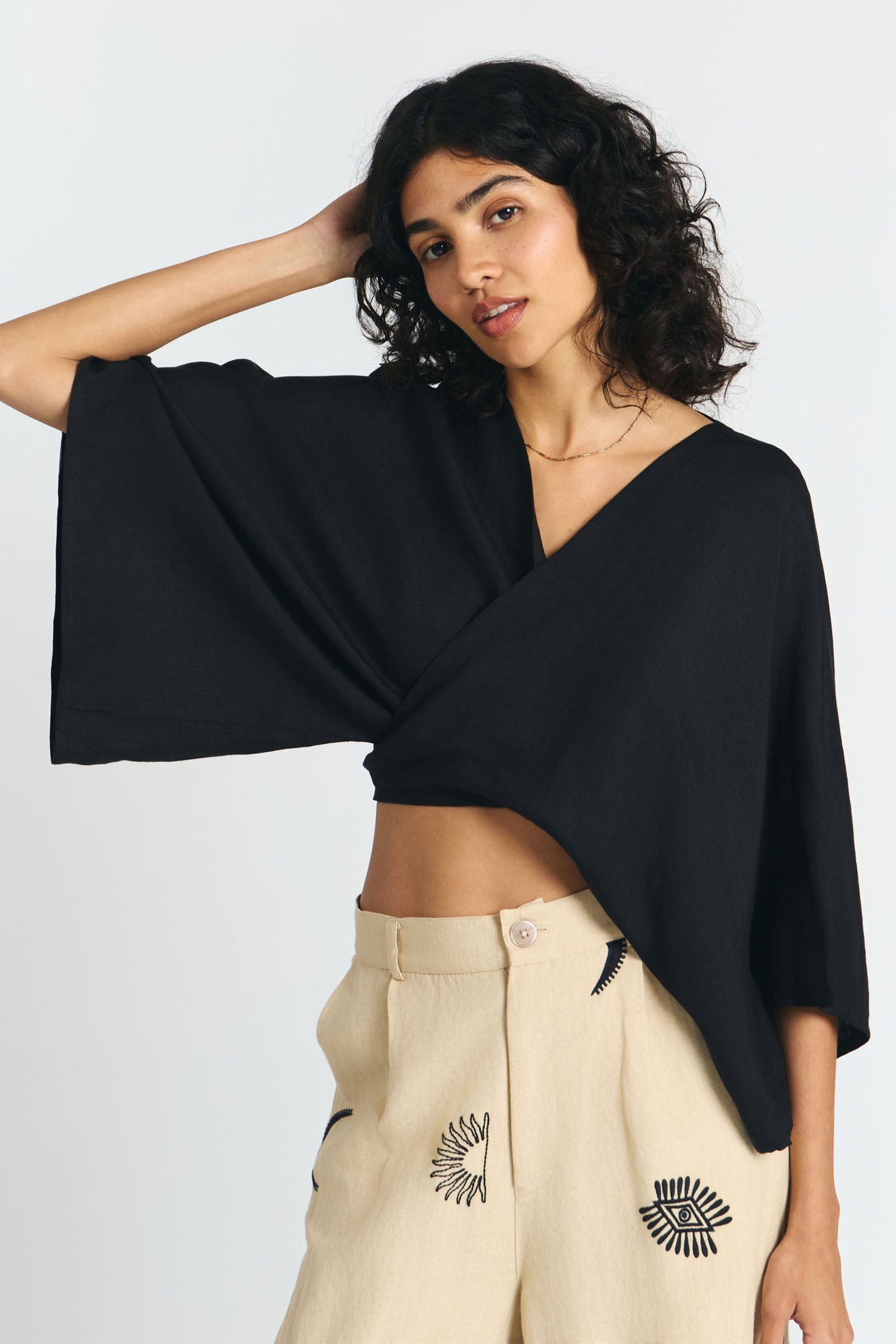 Bauta Wrap Blouse Black