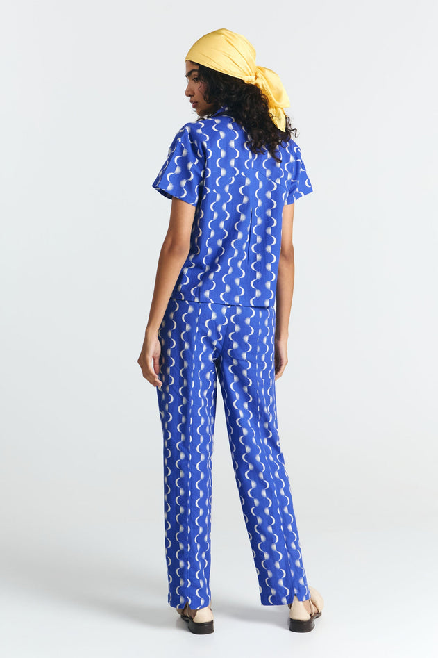 Shangha Shirt Blue Moon Print