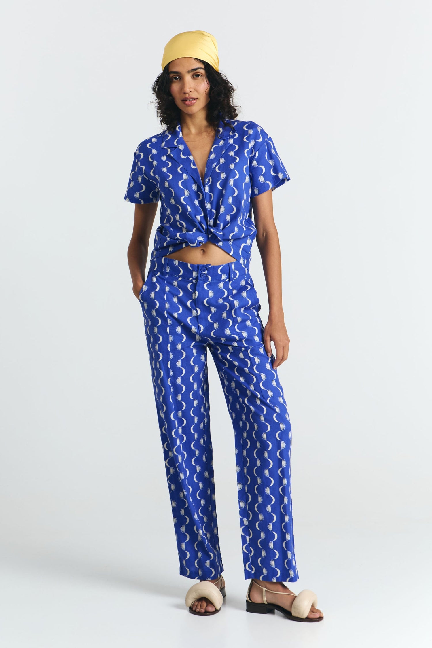 Shangha Shirt Blue Moon Print