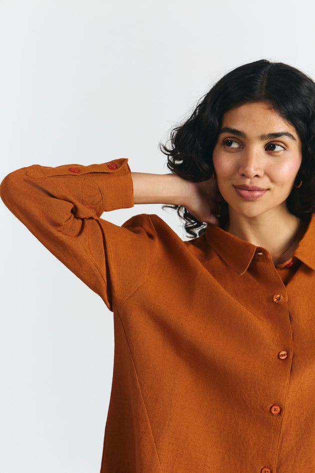 Iya Linen Blend Shirt Clay