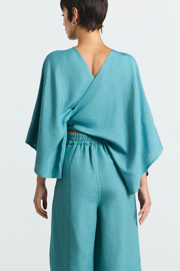 Bauta Wrap Blouse Blue