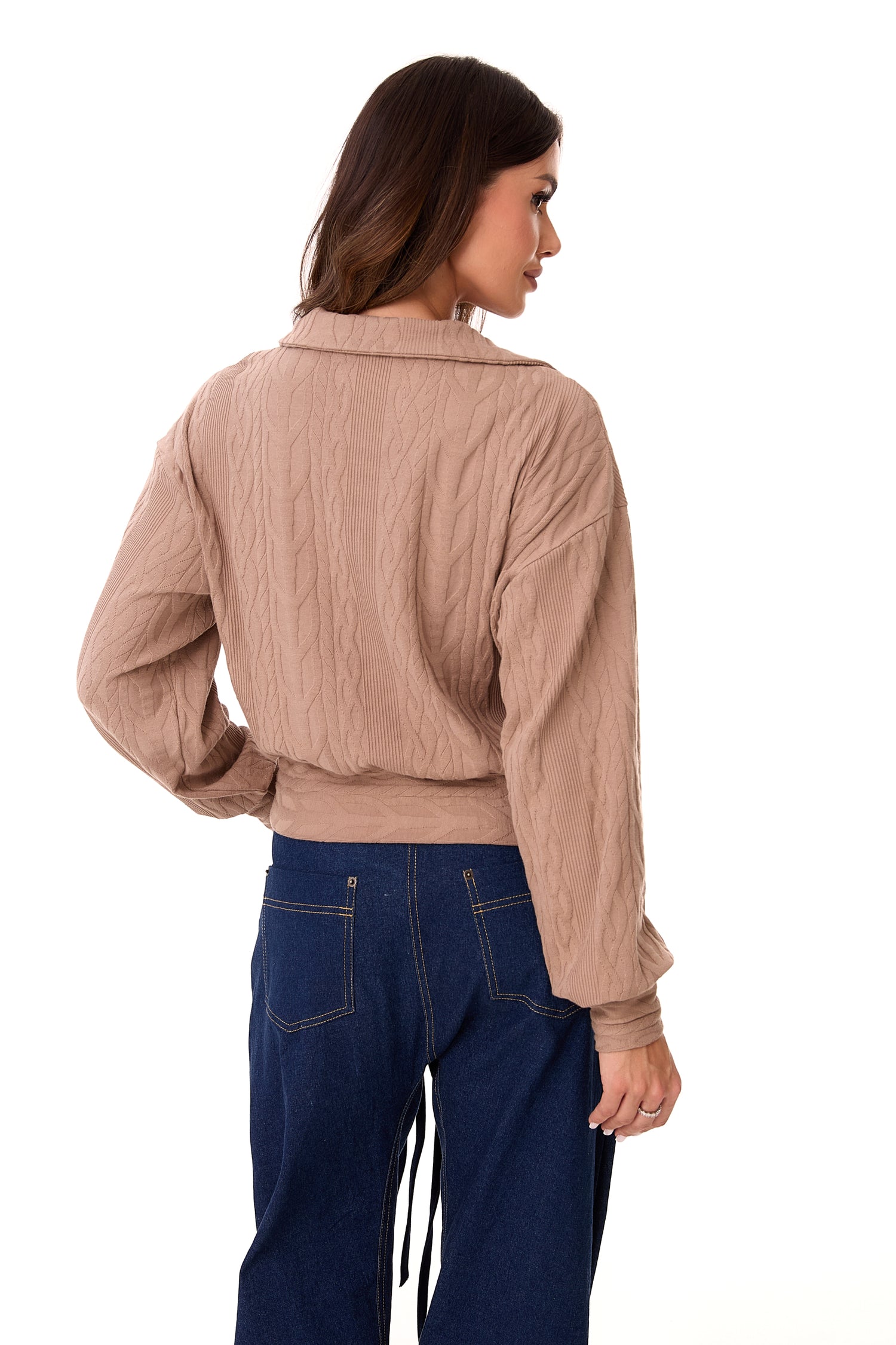 Bonnie Cable Knit Sweater Caramel