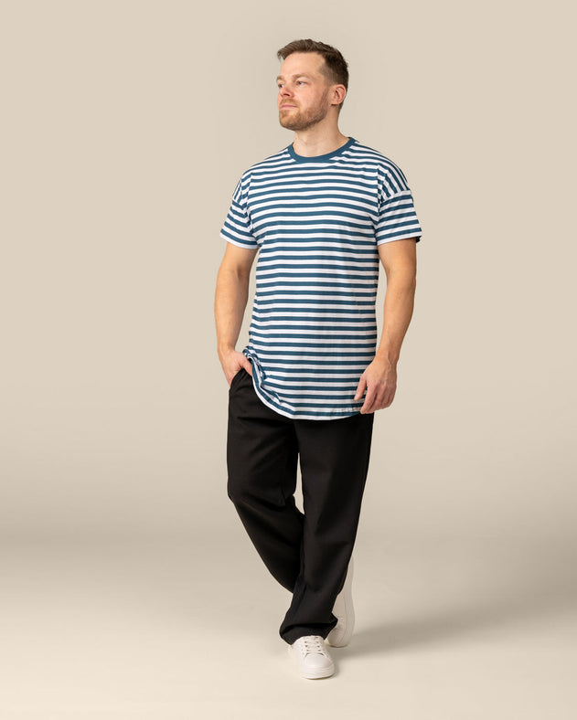 Toive Long T-Shirt Petrol Stripe