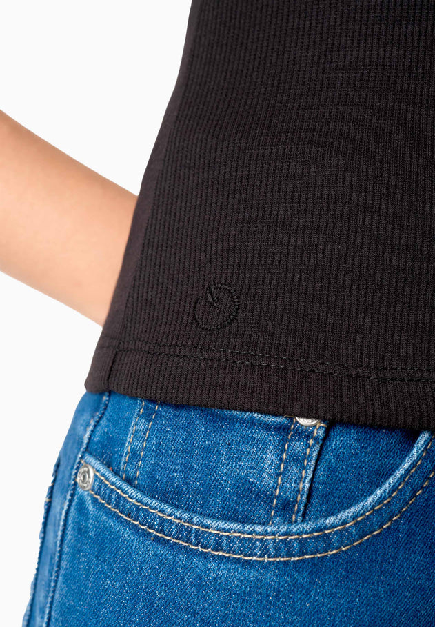 Tillda Ribbed T-Shirt Black