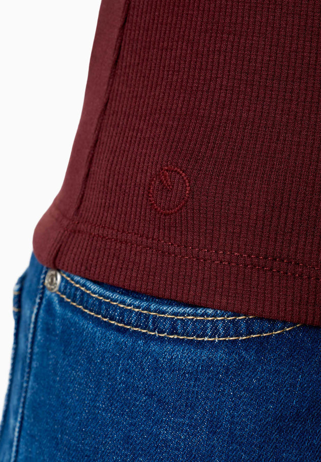 Tillda Ribbed T-Shirt Bordeaux