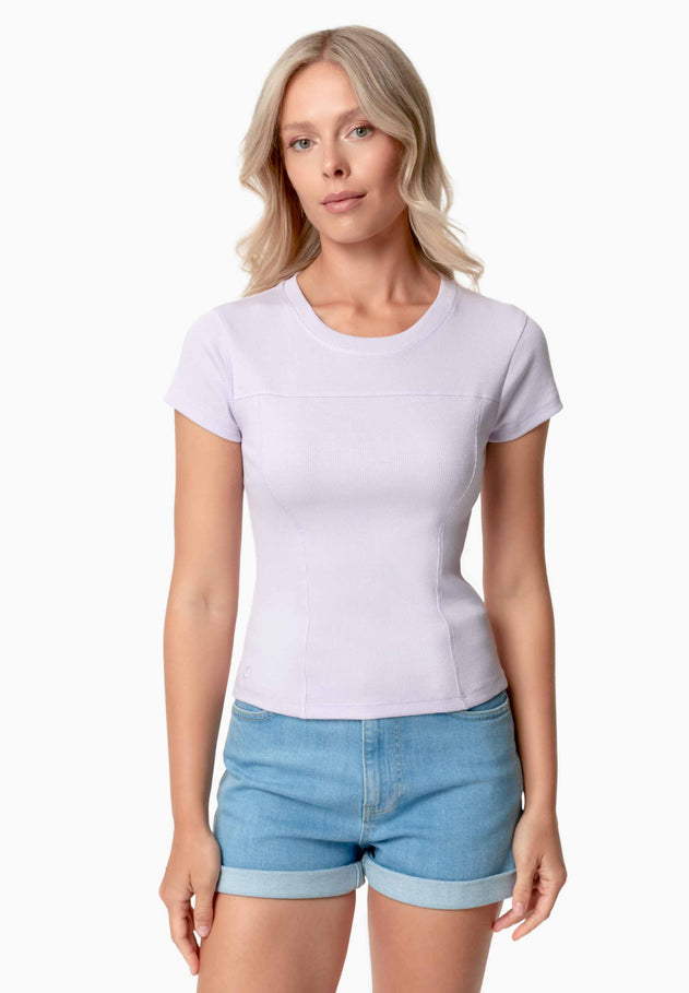 Tillda Ribbed T-Shirt Soft Lilac