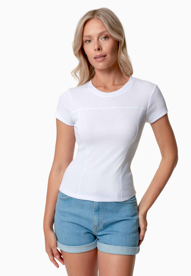 Tillda Ribbed T-Shirt White