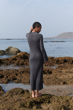 Medeina Merino Wool Dress Charcoal Grey