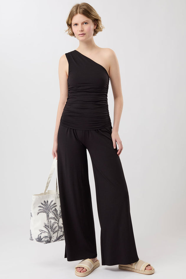 One Shoulder Top Black