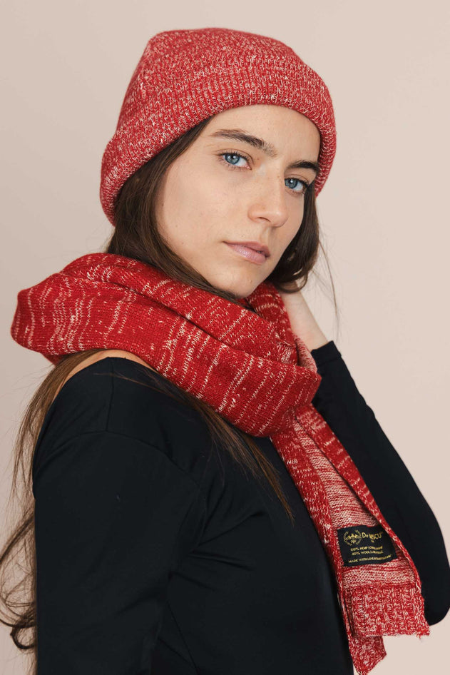 The Hemp & Wool Scarf Red