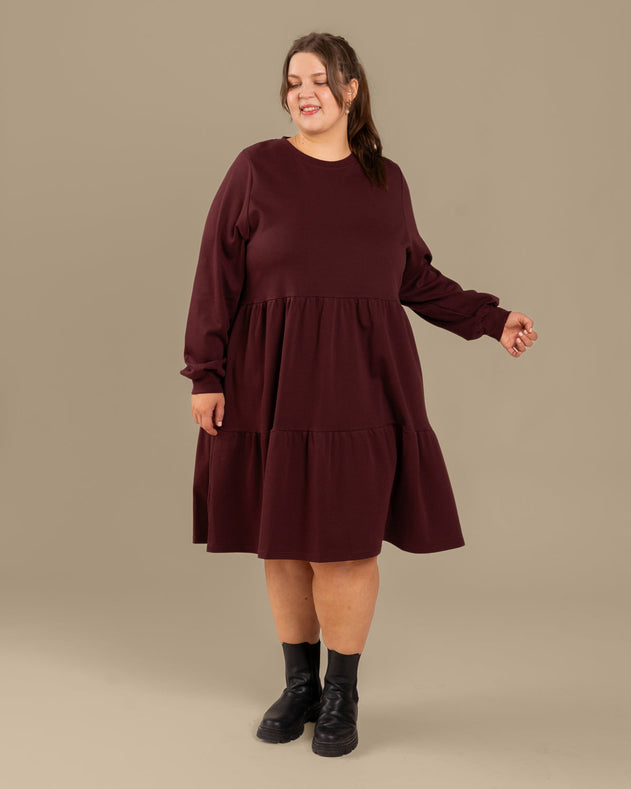 Long Sleeved Dress Burgundy