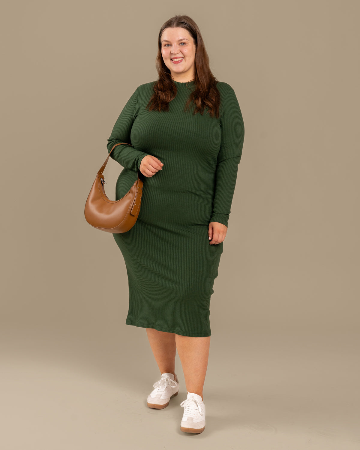 Ribbed Dress Forest Green