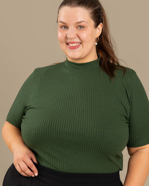 Ribbed T-Shirt Forest Green