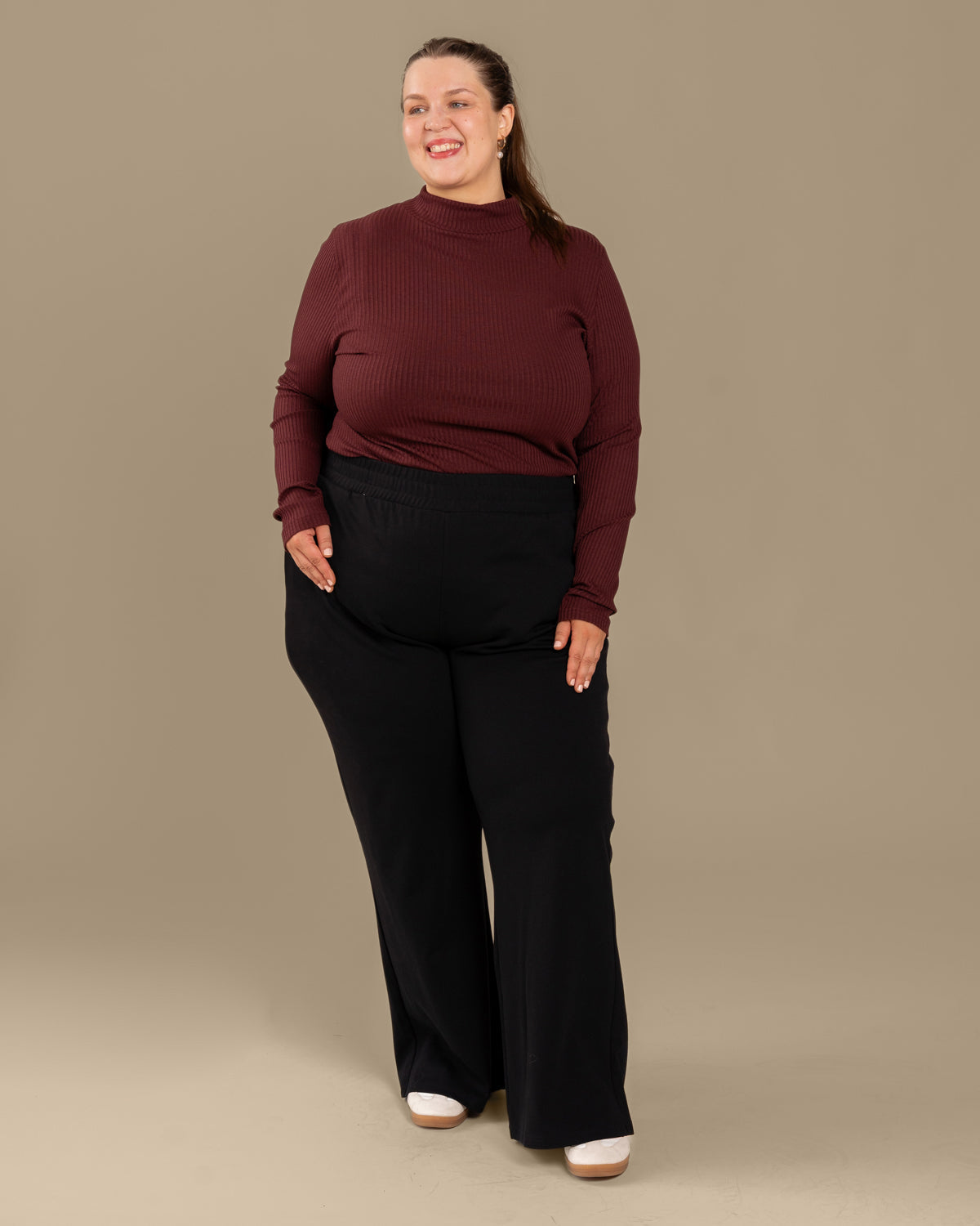 Ribbed Turtleneck Burgundy