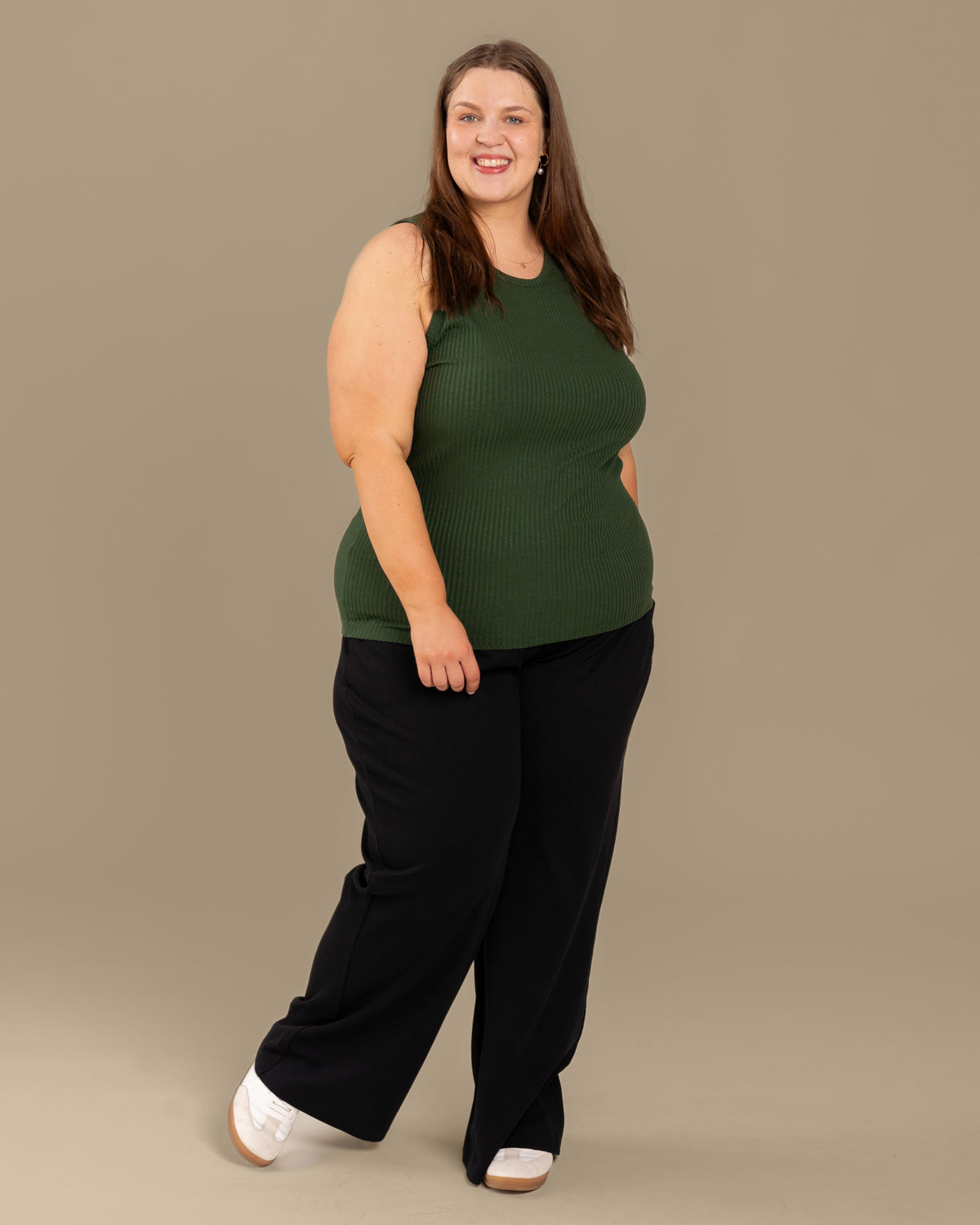 Ribbed Top Forest Green