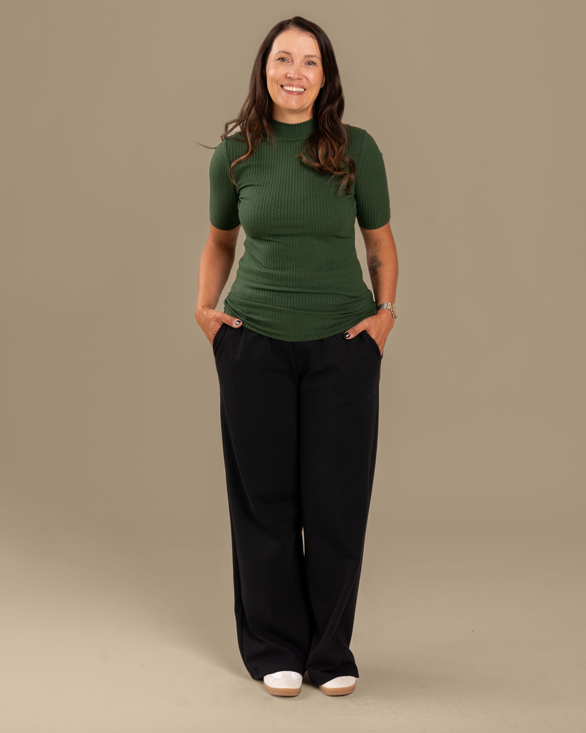 Ribbed T-Shirt Forest Green