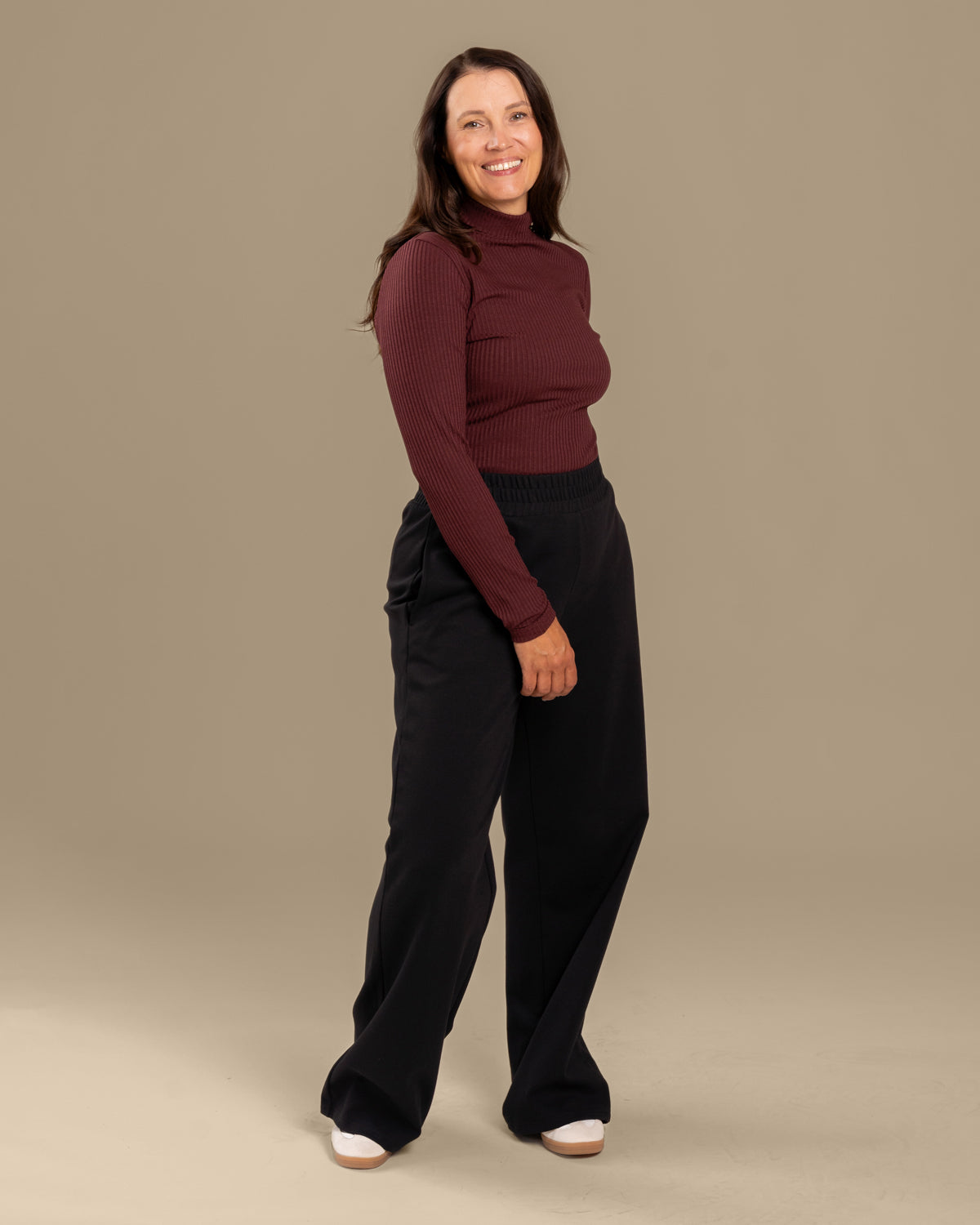 Ribbed Turtleneck Burgundy