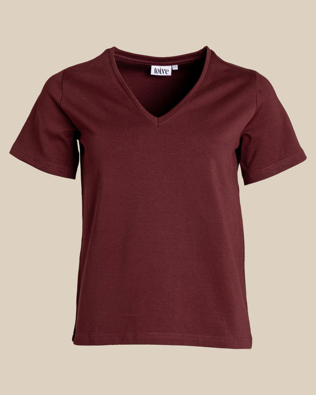 V-Neck T-Shirt Burgundy