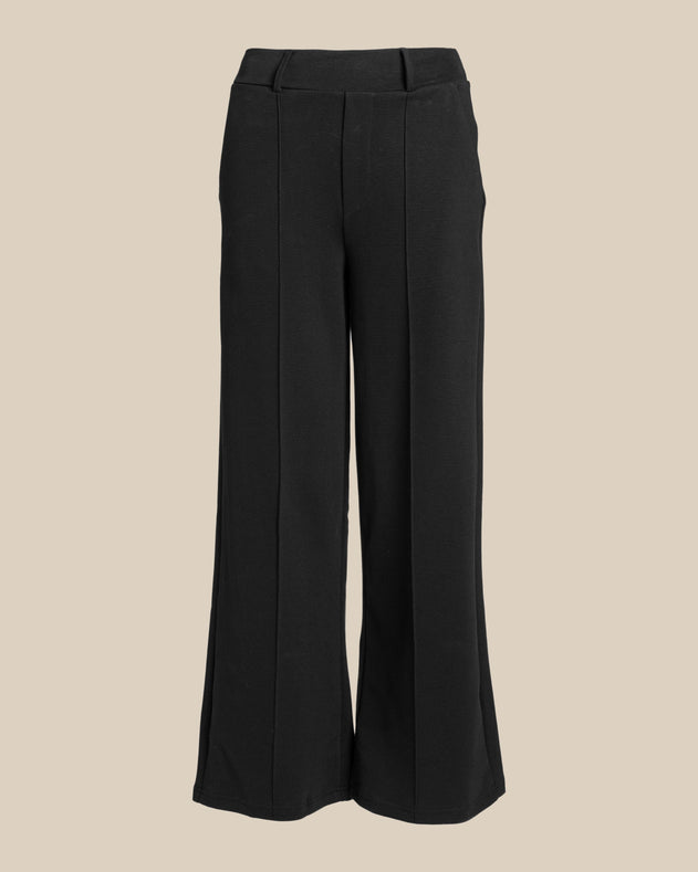 Wide Leg Pleated Pants Black