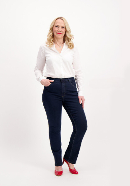 Caramel High Waist Jeans Dark Blue