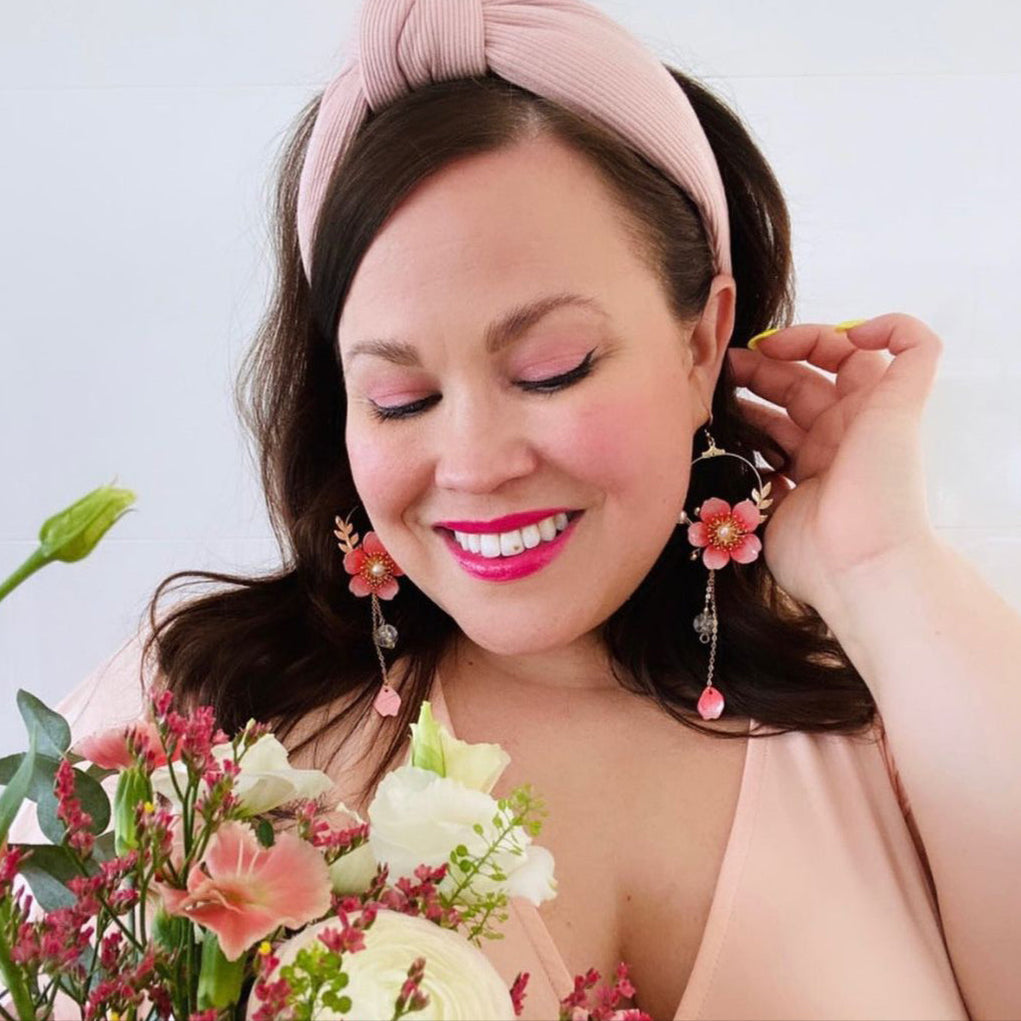 Sakura Moon Earrings