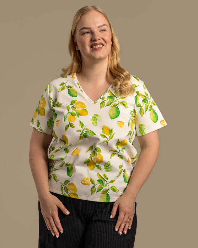 V-Neck T-Shirt Limone Yellow