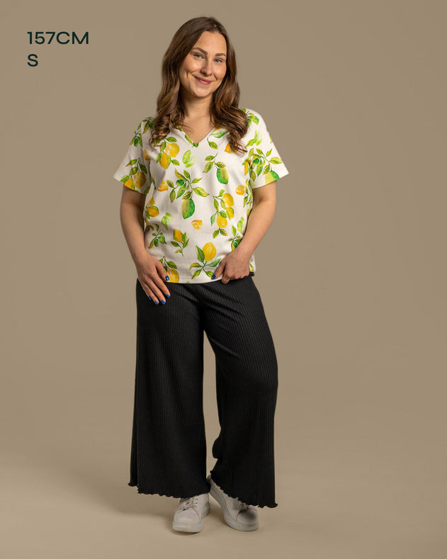 V-Neck T-Shirt Limone Yellow